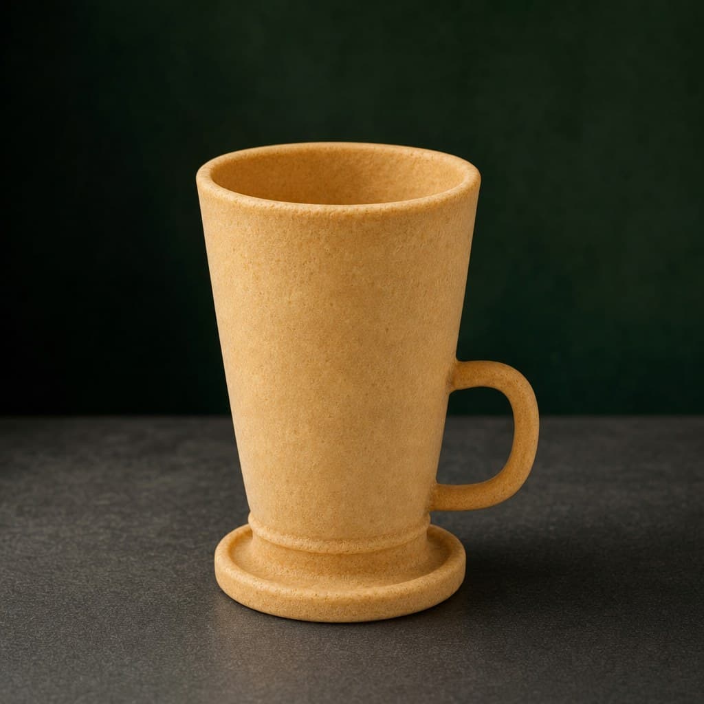 Vaso con base comestible Ecotaza con asa